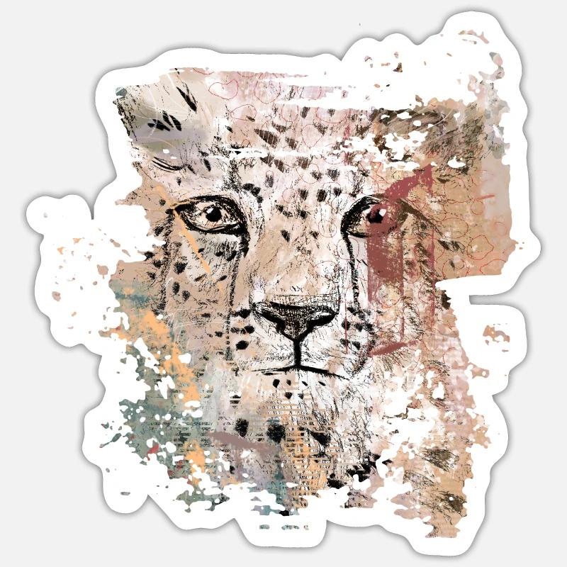 Tête de guépard Sticker taille S (10 x 10 cm)
