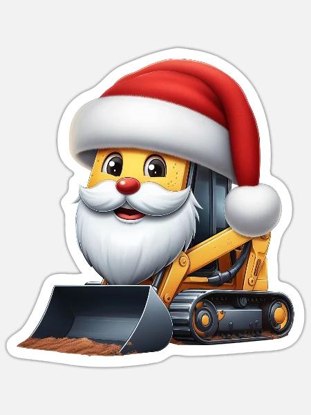 Kompaktlader Weihnachtsmann - Sticker Größe S (10 x 10 cm) - Mattweiß