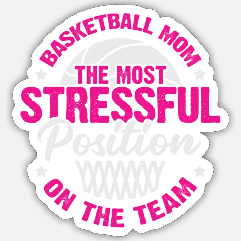 Basketball-Mutter-Mutter-Geschenk Sticker Größe S (10 x 10 cm)