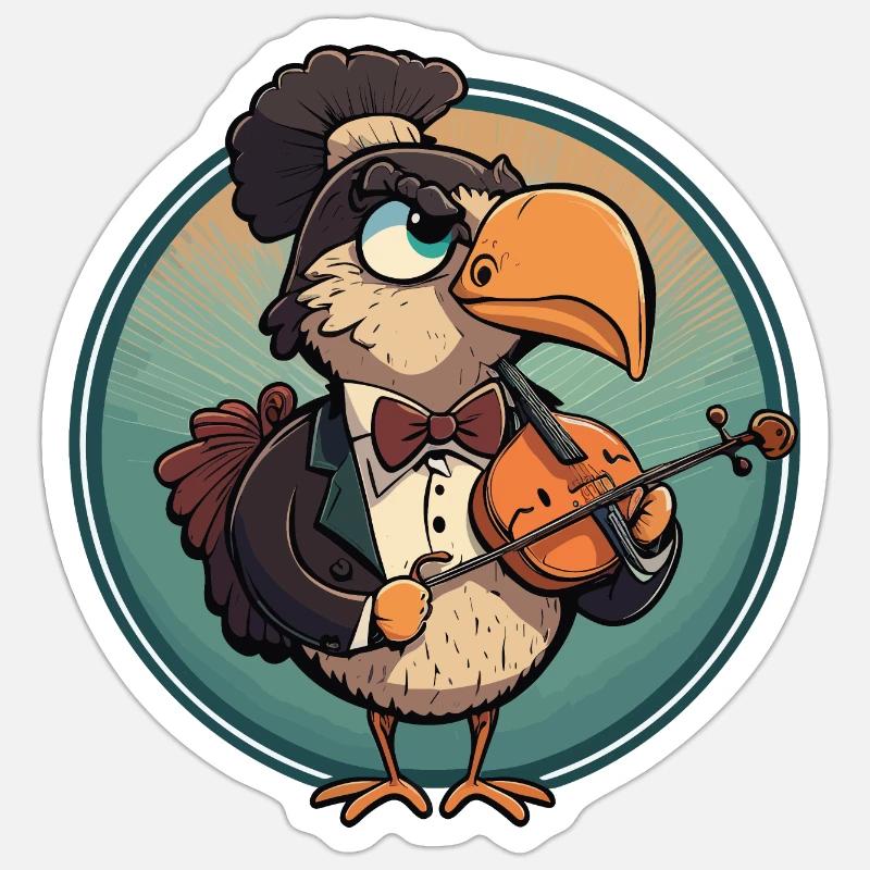 Turc-Violoniste Sticker taille S (10 x 10 cm)