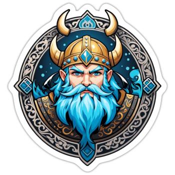 Wikinger Odin Thor Walhalla - Sticker Größe S (10 x 10 cm) - Mattweiß - Vorne