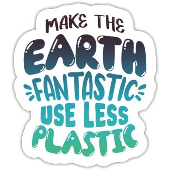 Réduire le plastique - Sticker taille S (10 x 10 cm) - blanc mat - Devant