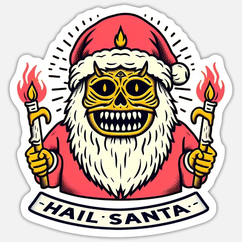 Heil der Weihnachtsmann Sticker Größe S (10 x 10 cm)