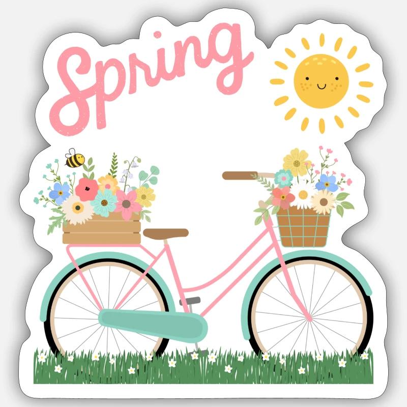Frülingserwachen - Sticker Größe S (10 x 10 cm) - Mattweiß