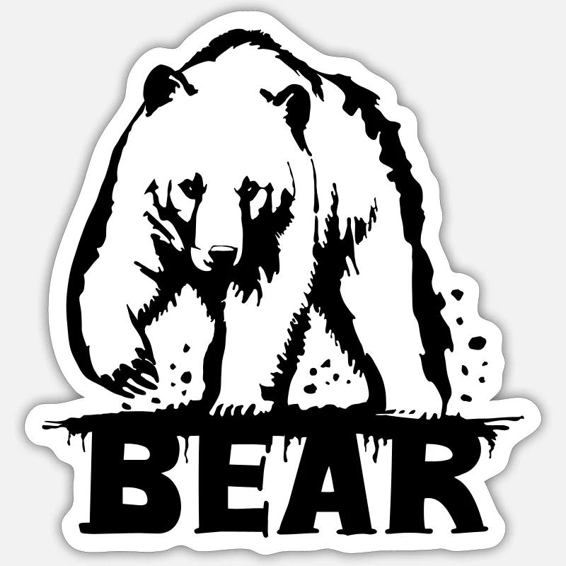 Bear Pawing [Black] Sticker size S (10 x 10 cm)
