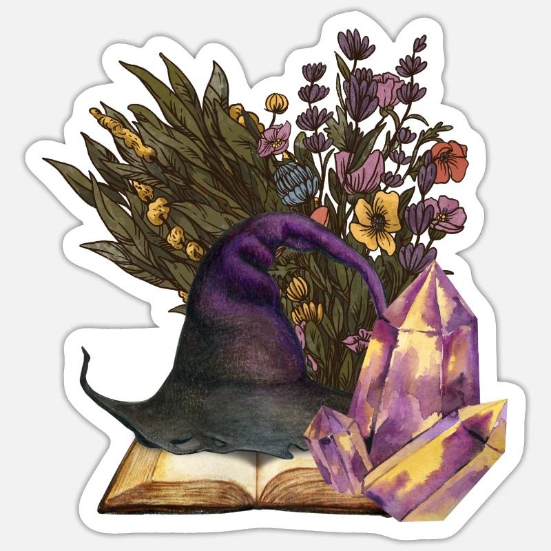 Atelier Wiccan - Sticker taille S (10 x 10 cm) - blanc mat