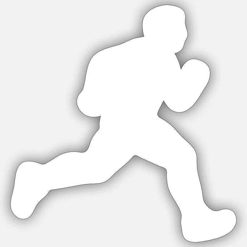 Running Marathon Mann Silhouette - Sticker Größe S (10 x 10 cm) - Mattweiß