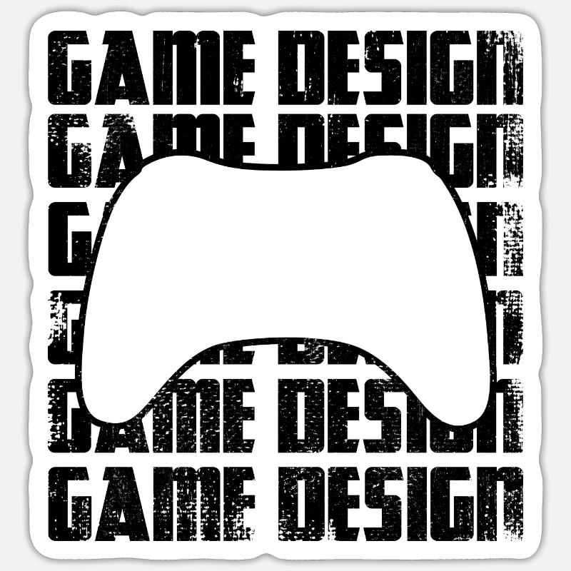 Game Design - Sticker Größe S (10 x 10 cm) - Mattweiß