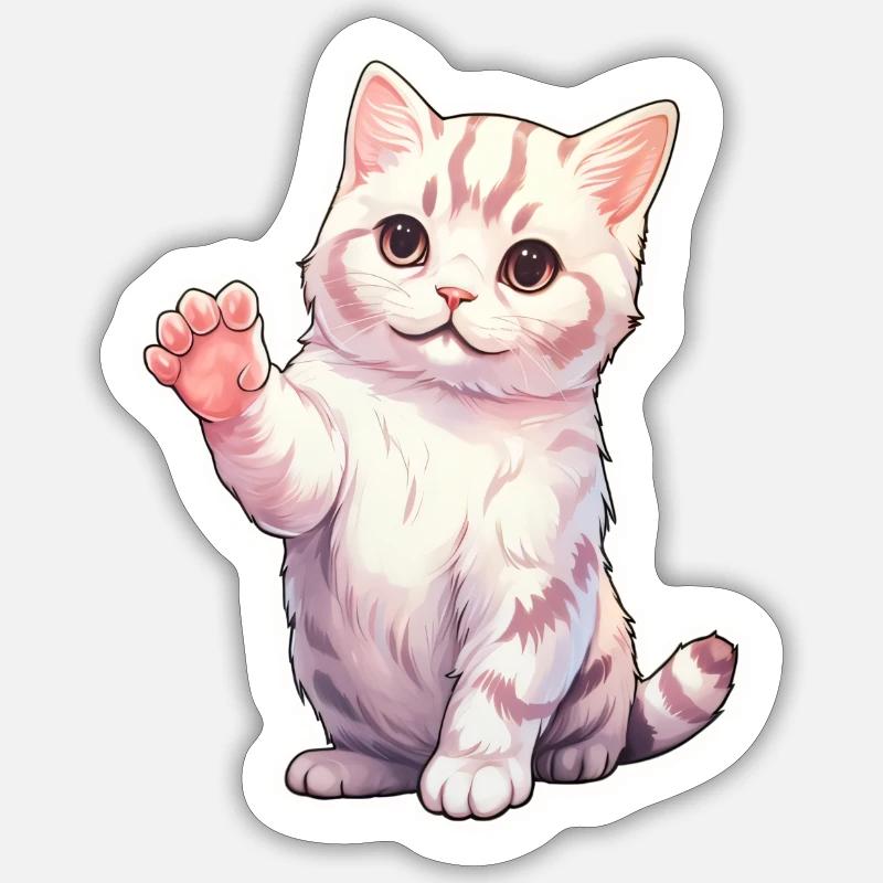 Chaton - Sticker taille S (10 x 10 cm) - blanc mat