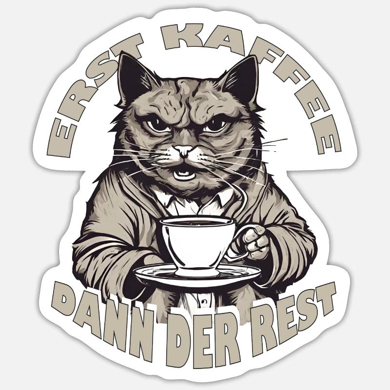 Erst Kaffee dann der Rest Sticker Größe S (10 x 10 cm)