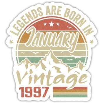 Die Legenden wurden im Januar 1997 - 1997 geboren - Sticker Größe S (10 x 10 cm) - Mattweiß - Vorne