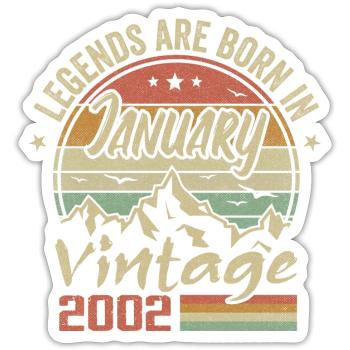 Die Legenden wurden im Januar 2002 - 2002 geboren - Sticker Größe S (10 x 10 cm) - Mattweiß - Vorne
