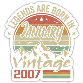 Die Legenden wurden im Januar 2007 - 2007 geboren - Sticker Größe S (10 x 10 cm) - Mattweiß - Vorne