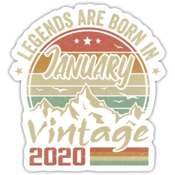 Die Legenden wurden im Januar 2020 - 2020 geboren - Sticker Größe S (10 x 10 cm) - Mattweiß - Vorne