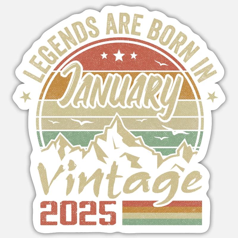 Les Légendes Sont Nées En Janvier 2025 - 2025 Sticker taille S (10 x 10 cm)