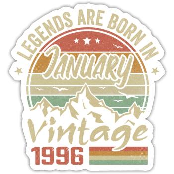 Die Legenden wurden im Januar 1996 - 1996 geboren - Sticker Größe S (10 x 10 cm) - Mattweiß - Vorne