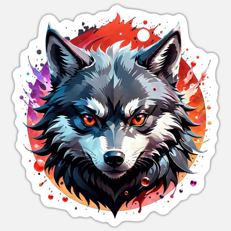 Wolf Tattoo Sticker size S (10 x 10 cm)
