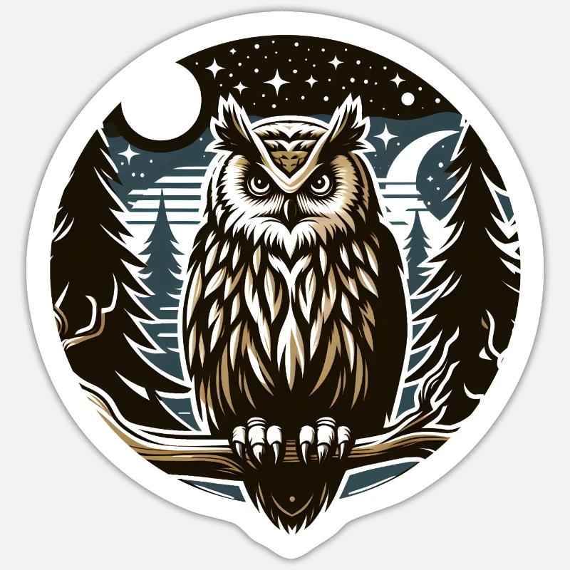 Eule Greifvogel Vogel Uhu Kauz Sticker Größe S (10 x 10 cm)