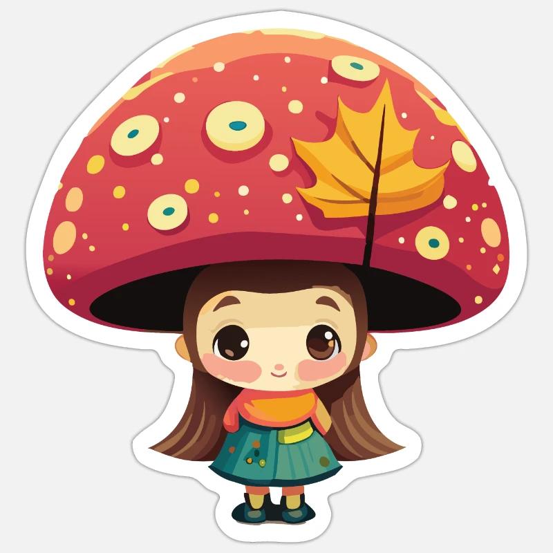 champignon Sticker taille S (10 x 10 cm)