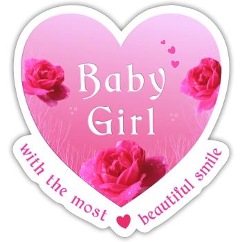Bébé - Sticker taille S (10 x 10 cm) - blanc mat - Devant