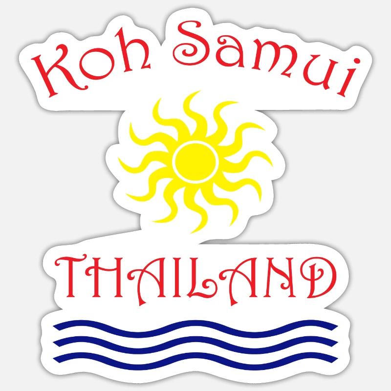 Koh Samui Sun and Wave Design Sticker size S (10 x 10 cm)