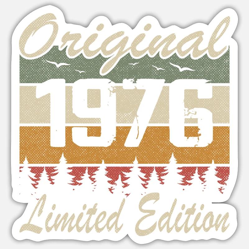 Vintage Geburtstag Original Geschenkidee 1976 - Sticker Größe S (10 x 10 cm) - Mattweiß