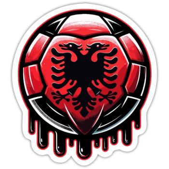 Albanien EM 2024: Stolzes Fußball-Design für Fans - Sticker Größe S (10 x 10 cm) - Mattweiß - Vorne