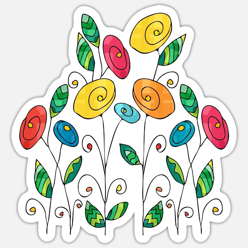 Fleur - Sticker taille S (10 x 10 cm) - blanc mat