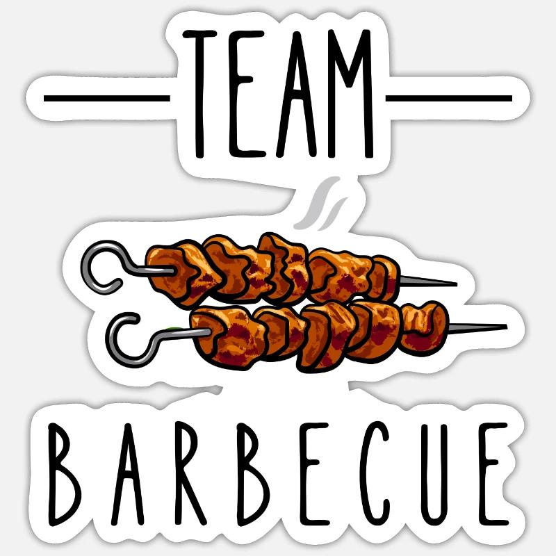 team barbecue - Sticker taille S (10 x 10 cm) - blanc mat