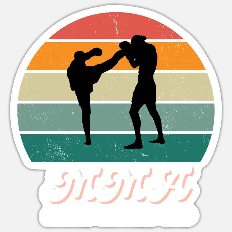 Retro-Kampfgeist Sticker Größe S (10 x 10 cm)