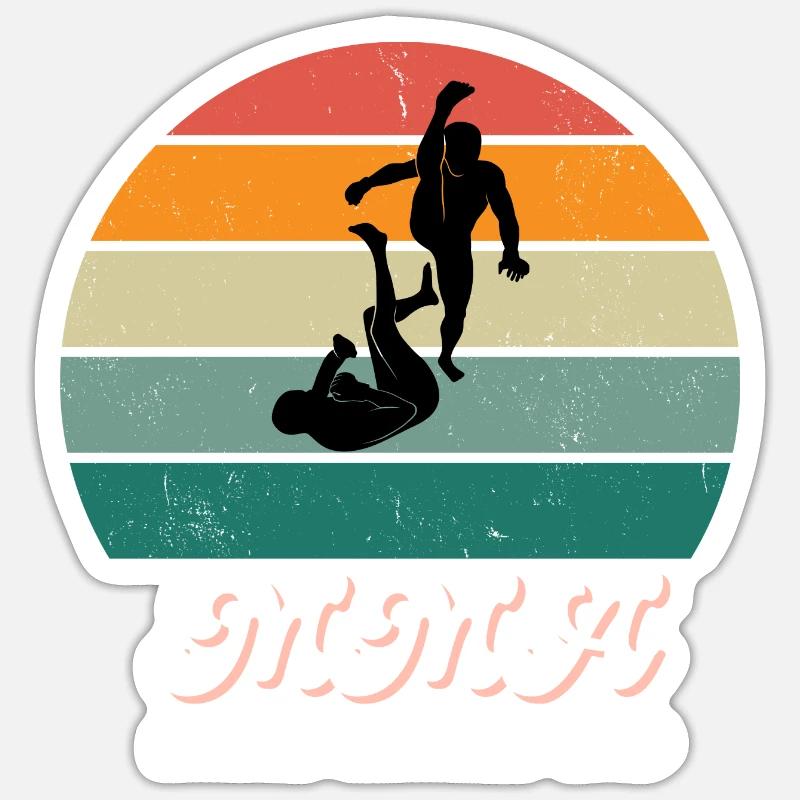 Retro-Kampfgeist-MMA Sticker Größe S (10 x 10 cm)
