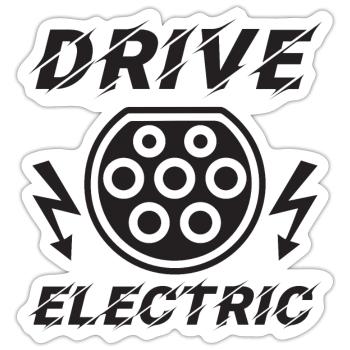 Drive Electric Type 2 Plug Supercharge Electric - Sticker size S (10 x 10 cm) - white matte - Front