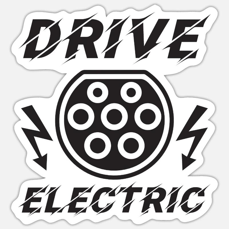 Conduite électrique Type 2 Plug Supercharge Electric Sticker taille S (10 x 10 cm)