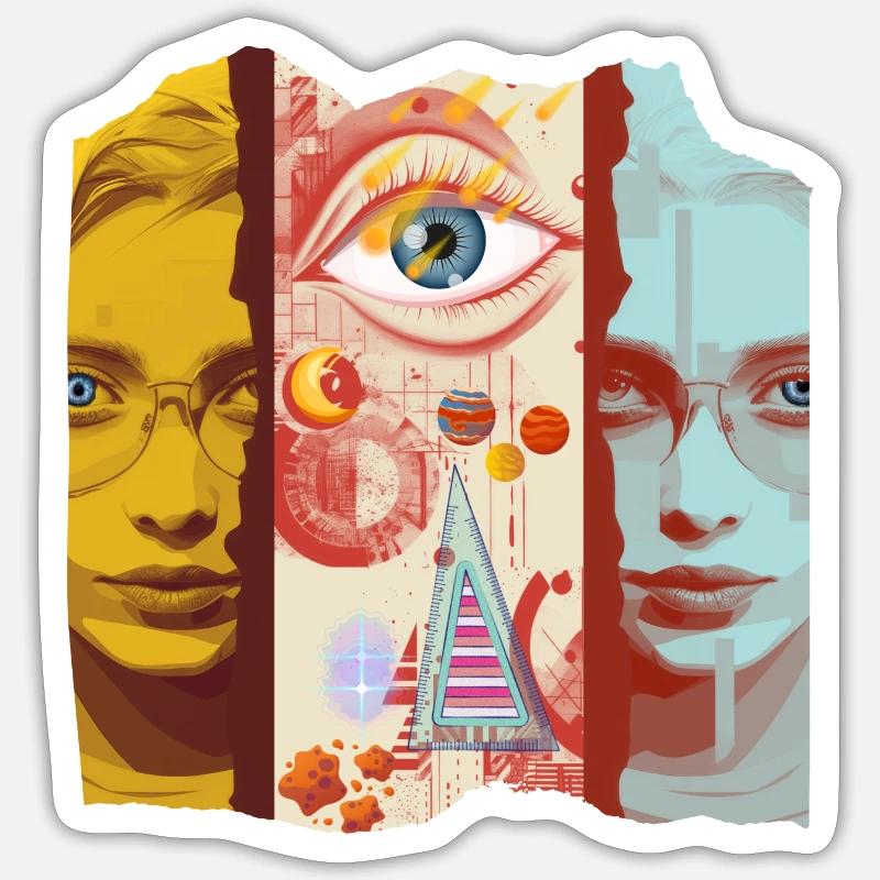 Design d’art moderne Sticker taille S (10 x 10 cm)