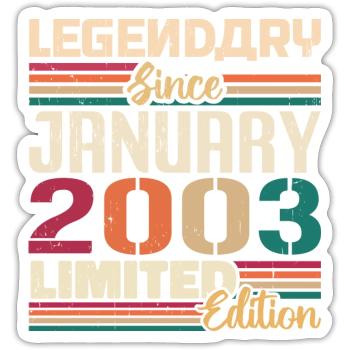 Birthday Gift Born in January 2003 - 2003 - Sticker size S (10 x 10 cm) - white matte - Front