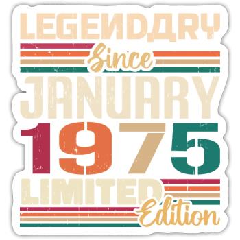 Geburtstagsgeschenk Geboren Im Januar 1975 - 1975 - Sticker Größe S (10 x 10 cm) - Mattweiß - Vorne