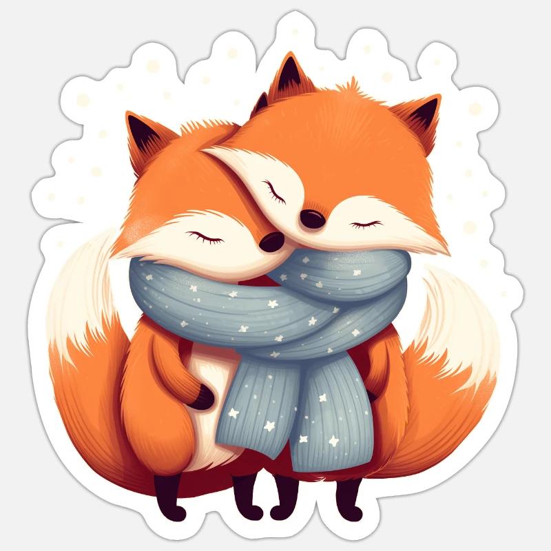 Fuchs Paar Sticker Größe S (10 x 10 cm)