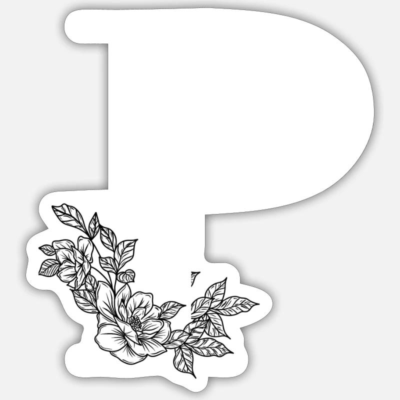 Lettre P - Sticker taille S (10 x 10 cm) - blanc mat