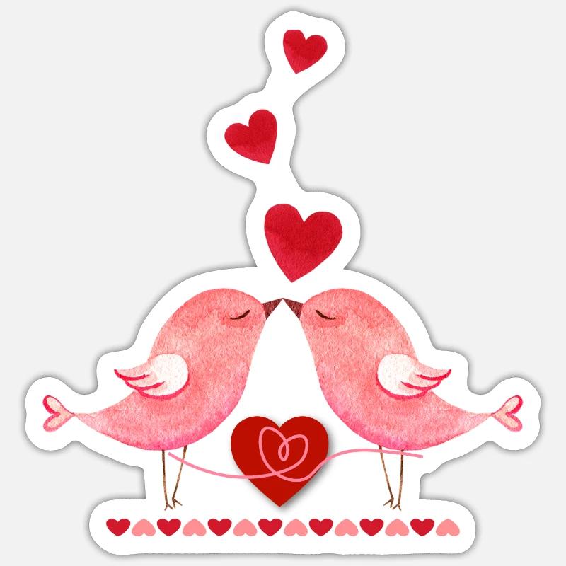 Oiseaux - Sticker taille S (10 x 10 cm) - blanc mat