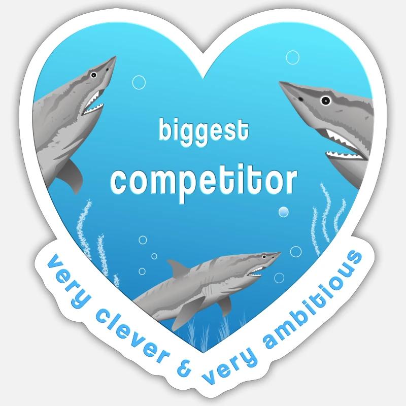 biggest competitor - Sticker size S (10 x 10 cm) - white matte