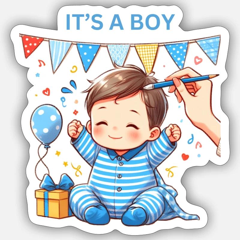 It s a Boy Sticker Größe S (10 x 10 cm)