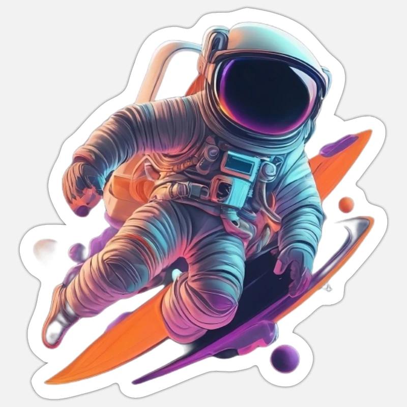 Astronaut - Sticker Größe S (10 x 10 cm) - Mattweiß