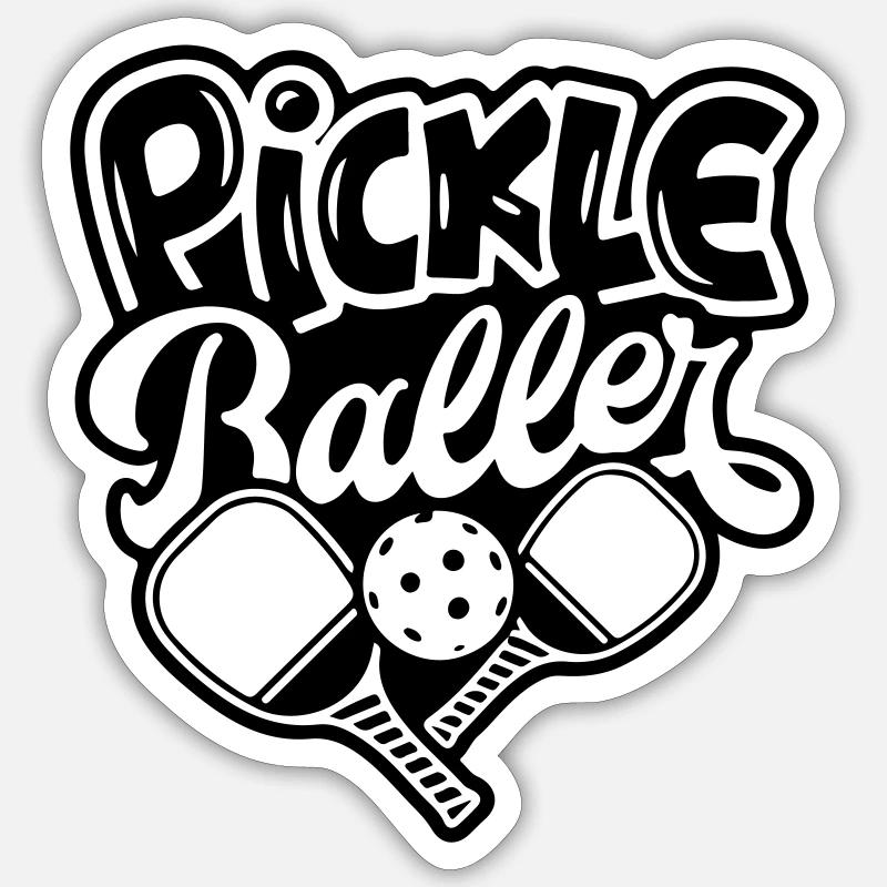 pickleball - Sticker taille S (10 x 10 cm) - blanc mat
