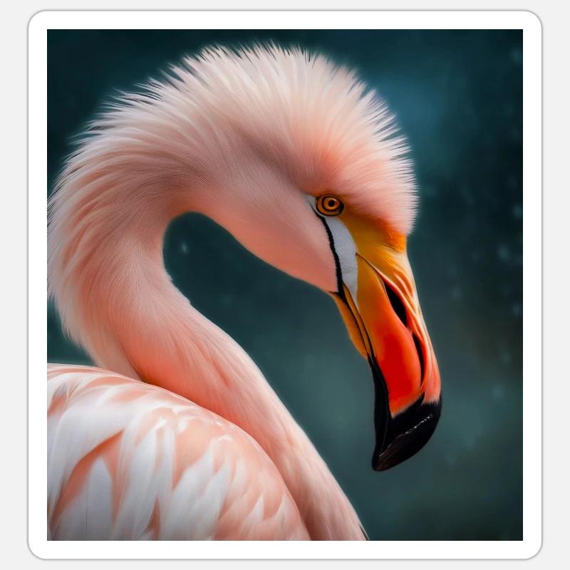 Flamant Rose Sticker taille S (10 x 10 cm)