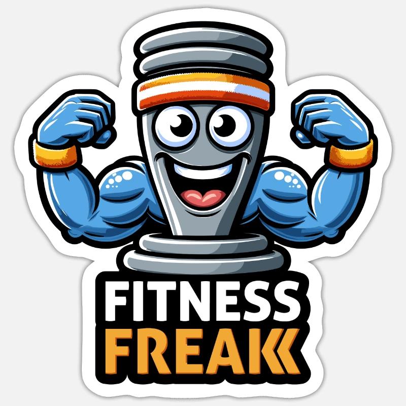 Shake protéiné de gym - Sticker taille S (10 x 10 cm) - blanc mat