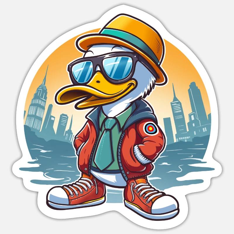 Einfache Chulo-Ente - Sticker Größe S (10 x 10 cm) - Mattweiß