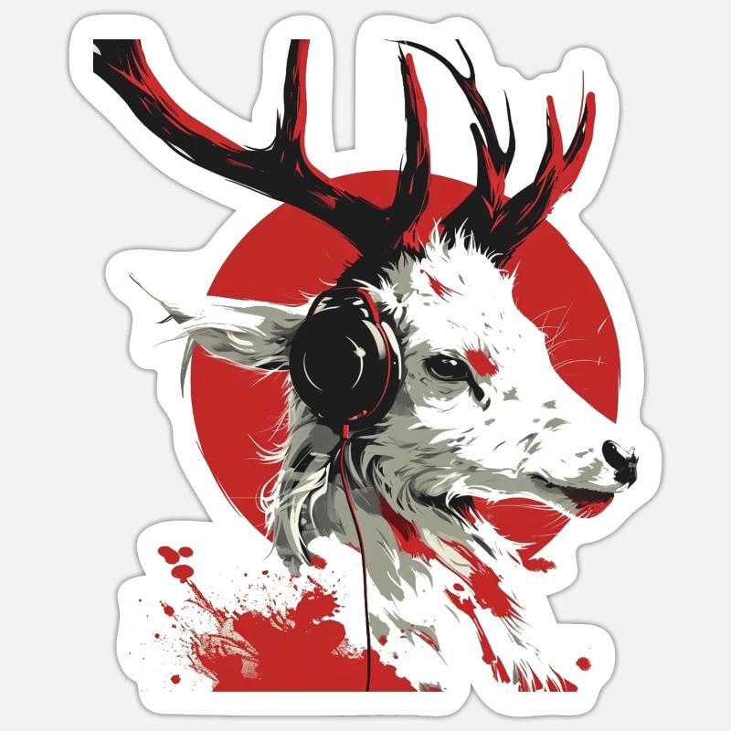 LogoDeer - Sticker taille S (10 x 10 cm) - blanc mat