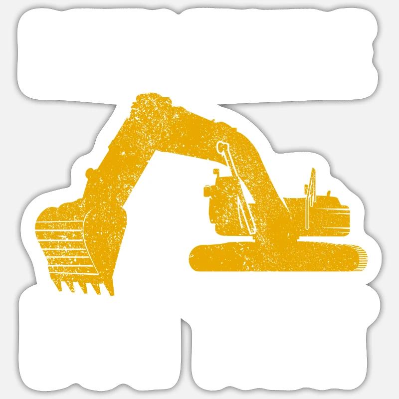 Baggerfahrer Bauarbeiter Bagger Sticker Größe S (10 x 10 cm)