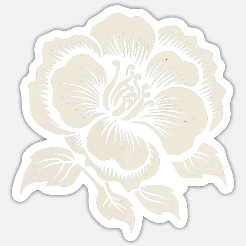 Fleur éthérée - Sticker taille S (10 x 10 cm) - blanc mat
