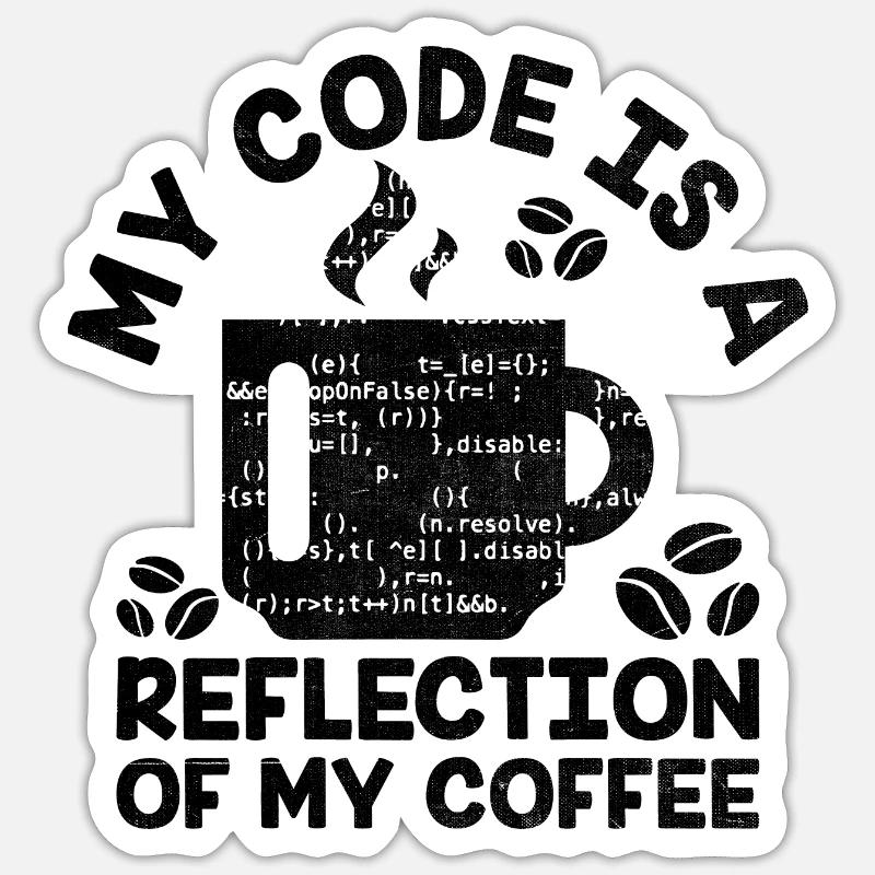 Café Codage Programmeur Codeur Développeur Nerd Coff Sticker taille S (10 x 10 cm)